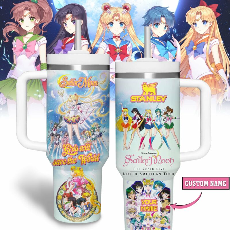 Sailor Moon Anime Custom Stanley Quencher 40oz Stainless Steel Tumbler With Handle - Threewoofs
