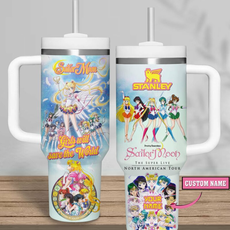Sailor Moon Anime Custom Stanley Quencher 40oz Stainless Steel Tumbler With Handle - Threewoofs - Image 2