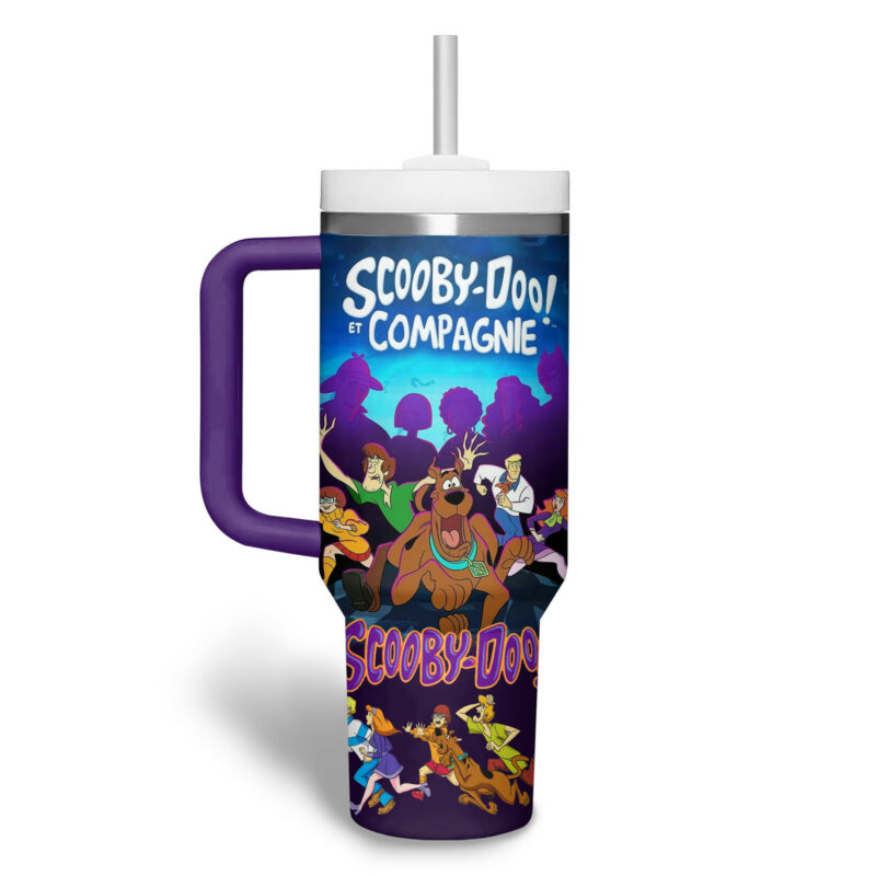 Scooby-Doo Cartoon Custom Stanley Quencher 40oz Stainless Steel Tumbler With Handle - Threewoofs - Image 4