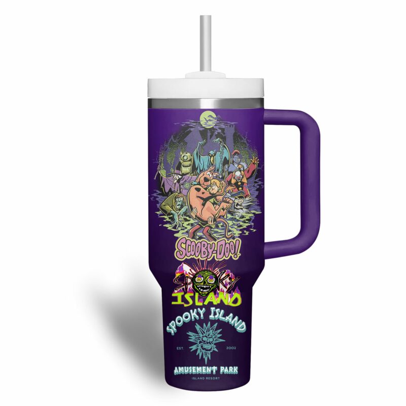 Scooby-Doo Cartoon Custom Stanley Quencher 40oz Stainless Steel Tumbler With Handle - Threewoofs - Image 3