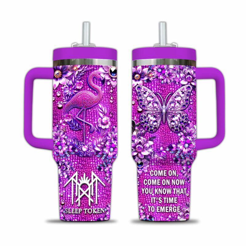 Sleep Token Music Custom Stanley Quencher 40oz Stainless Steel Tumbler With Handle - Threewoofs - Image 3