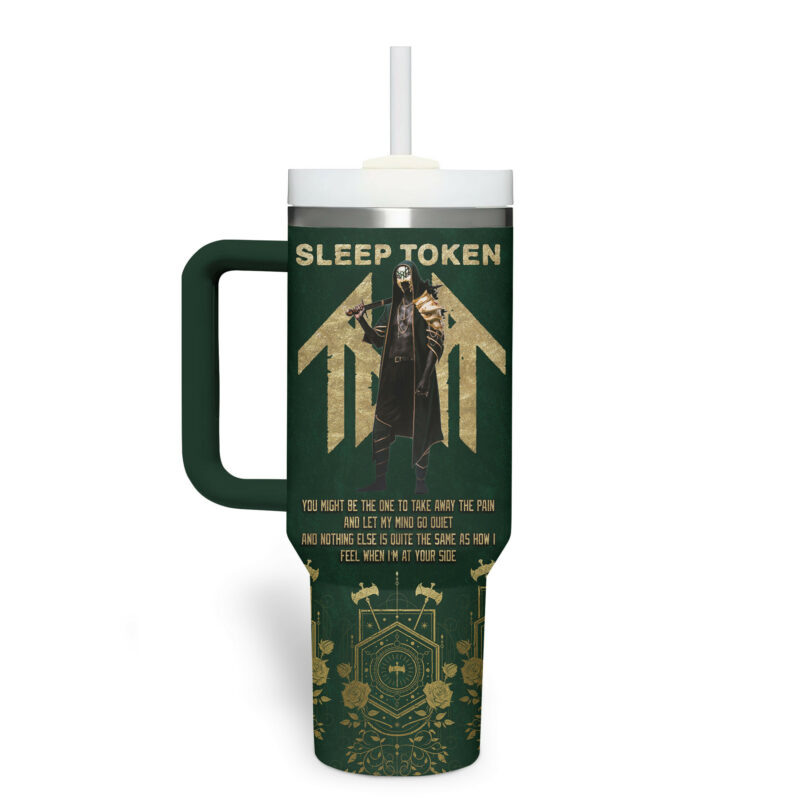 Sleep Token Music Custom Stanley Quencher 40oz Stainless Steel Tumbler With Handle - Threewoofs - Image 4