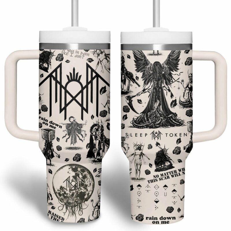 Sleep Token Music Custom Stanley Quencher 40oz Stainless Steel Tumbler With Handle - Threewoofs