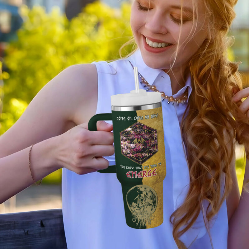 Sleep Token Music Custom Stanley Quencher 40oz Stainless Steel Tumbler With Handle - Threewoofs - Image 3