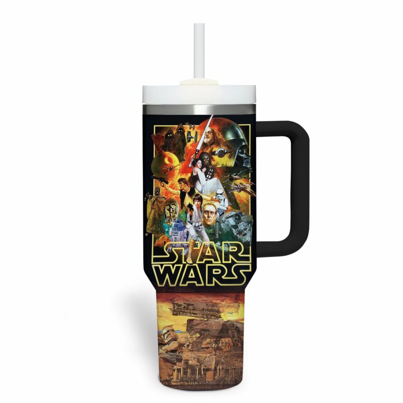 Star Wars Movies Custom Stanley Quencher 40oz Stainless Steel Tumbler With Handle - Threewoofs - Image 3