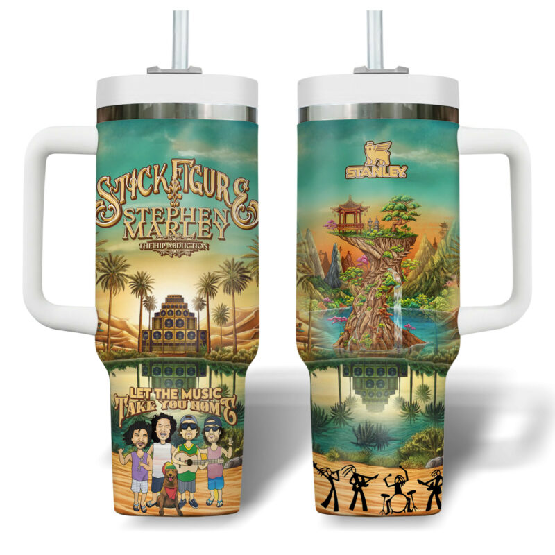 Stick Figure Band Music Custom Stanley Quencher 40oz Stainless Steel Tumbler With Handle - Threewoofs - Image 2