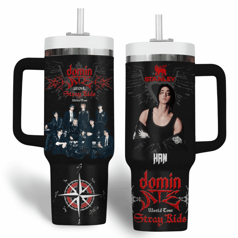 Stray Kids Music Custom Stanley Quencher 40oz Stainless Steel Tumbler With Handle - Threewoofs