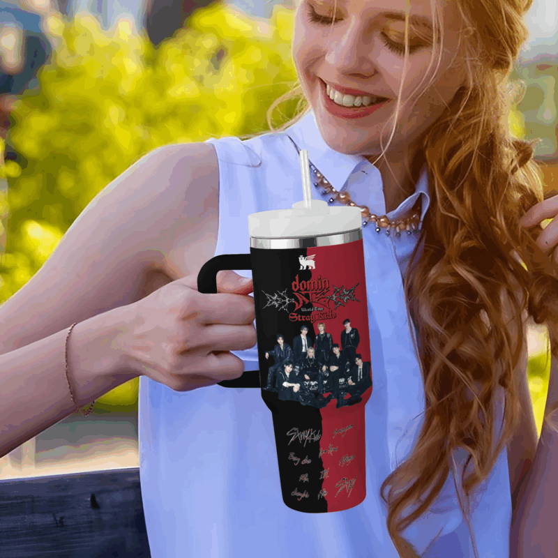 Stray Kids Music Custom Stanley Quencher 40oz Stainless Steel Tumbler With Handle - Threewoofs - Image 4
