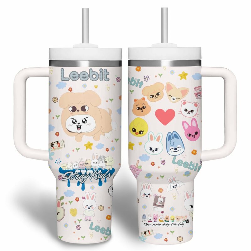 Stray Kids Music Custom Stanley Quencher 40oz Stainless Steel Tumbler With Handle - Threewoofs