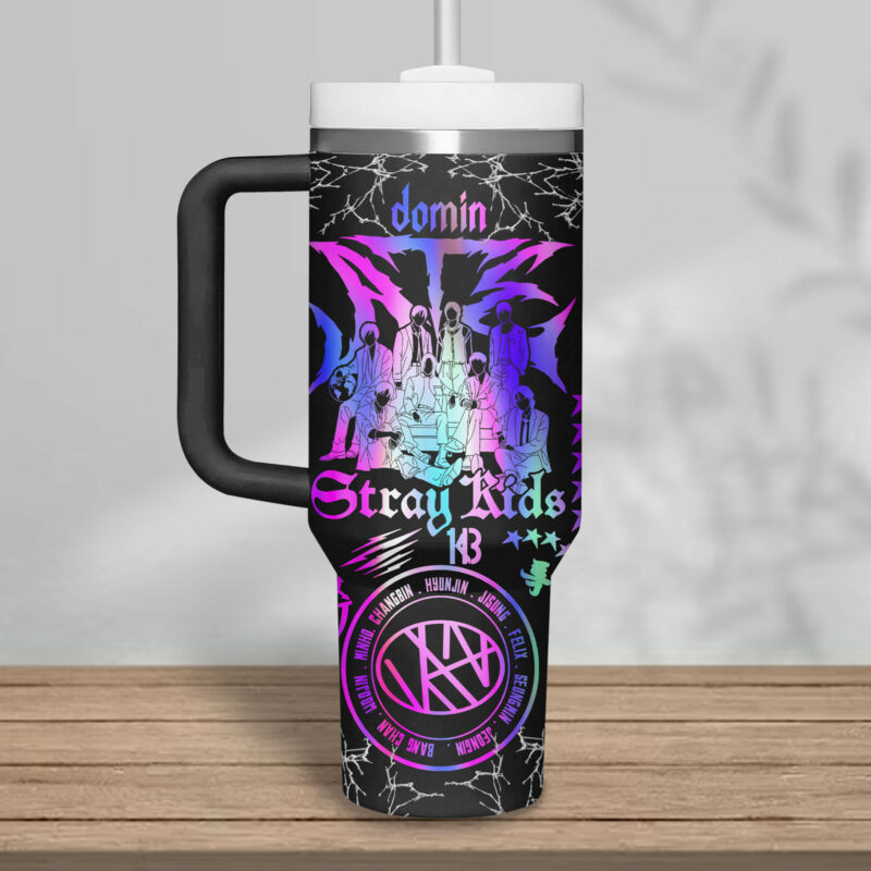Stray Kids Music Custom Stanley Quencher 40oz Stainless Steel Tumbler With Handle - Threewoofs - Image 4