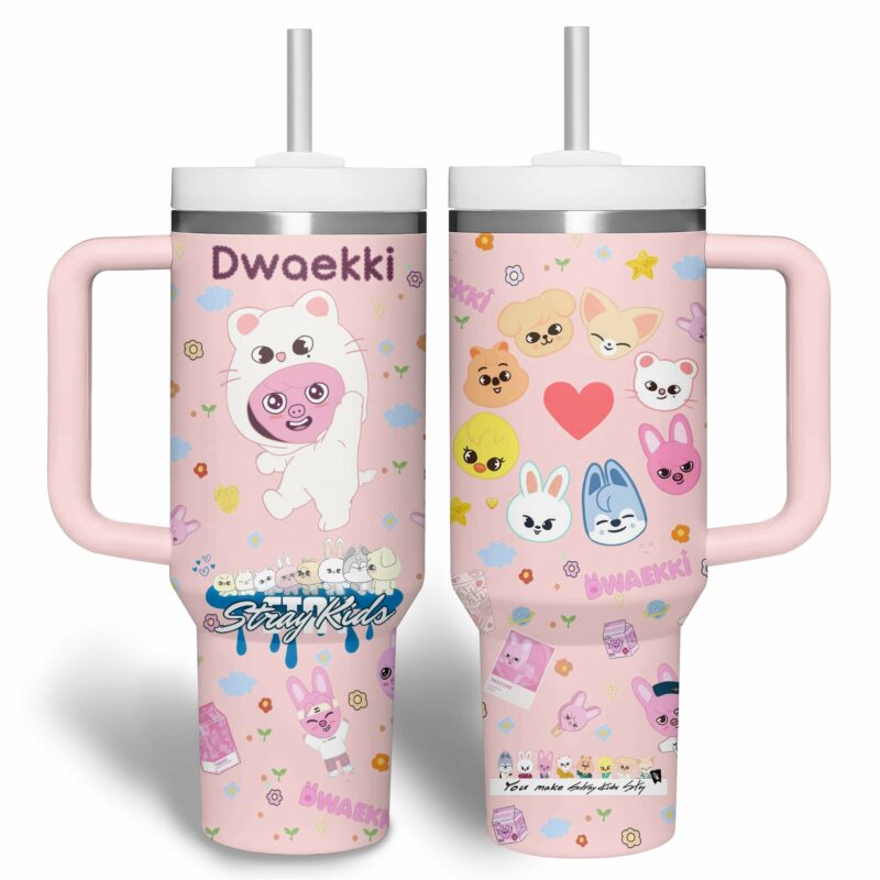 Stray Kids Music Custom Stanley Quencher 40oz Stainless Steel Tumbler With Handle - Threewoofs