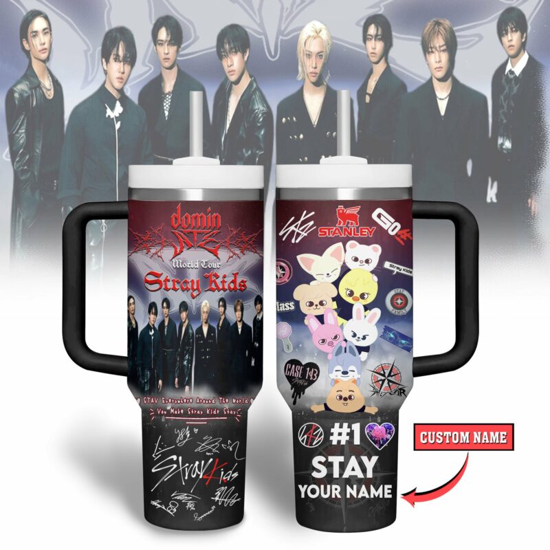 Stray Kids Music Custom Stanley Quencher 40oz Stainless Steel Tumbler With Handle - Threewoofs