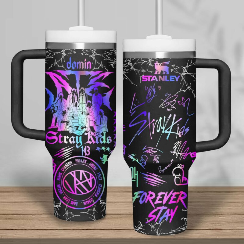 Stray Kids Music Custom Stanley Quencher 40oz Stainless Steel Tumbler With Handle - Threewoofs - Image 2