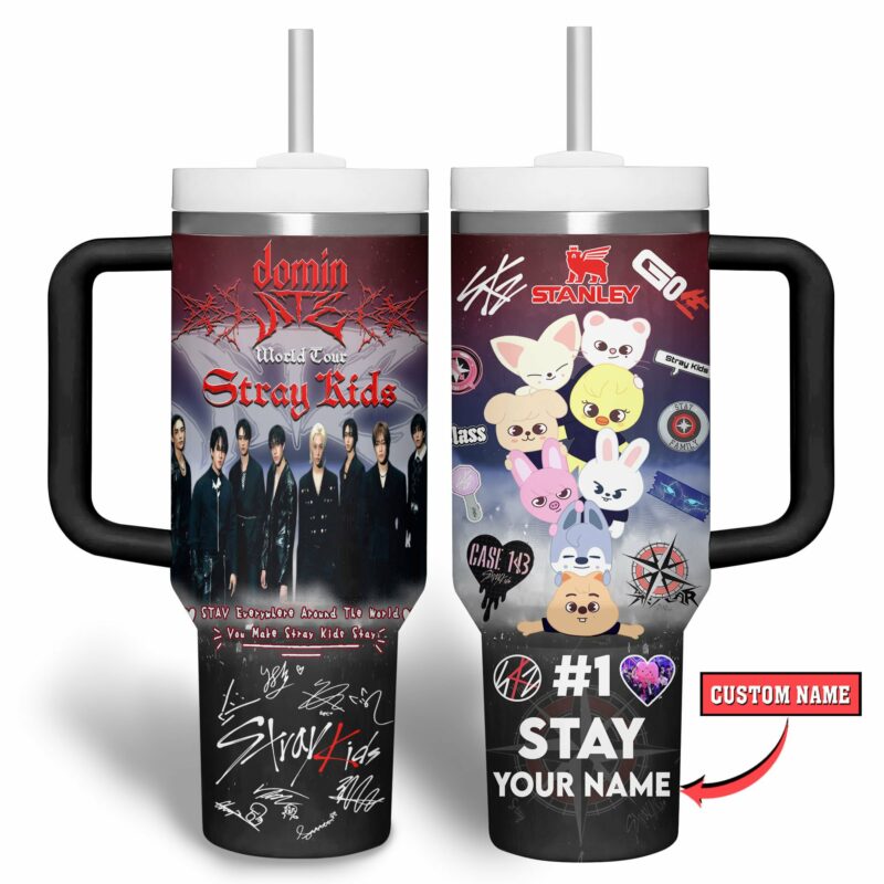 Stray Kids Music Custom Stanley Quencher 40oz Stainless Steel Tumbler With Handle - Threewoofs - Image 2