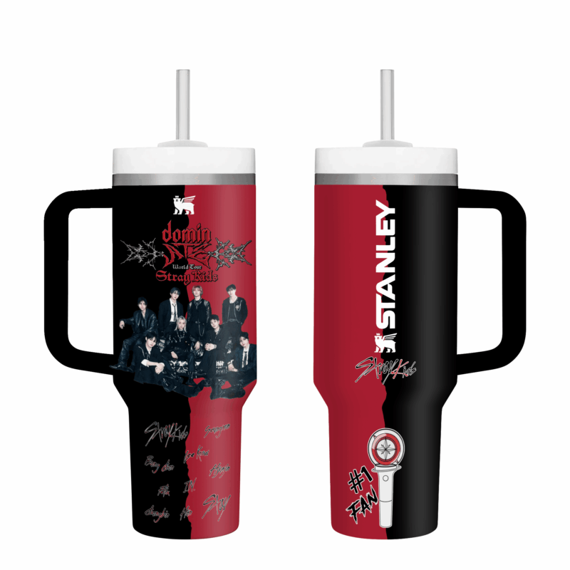 Stray Kids Music Custom Stanley Quencher 40oz Stainless Steel Tumbler With Handle - Threewoofs - Image 2