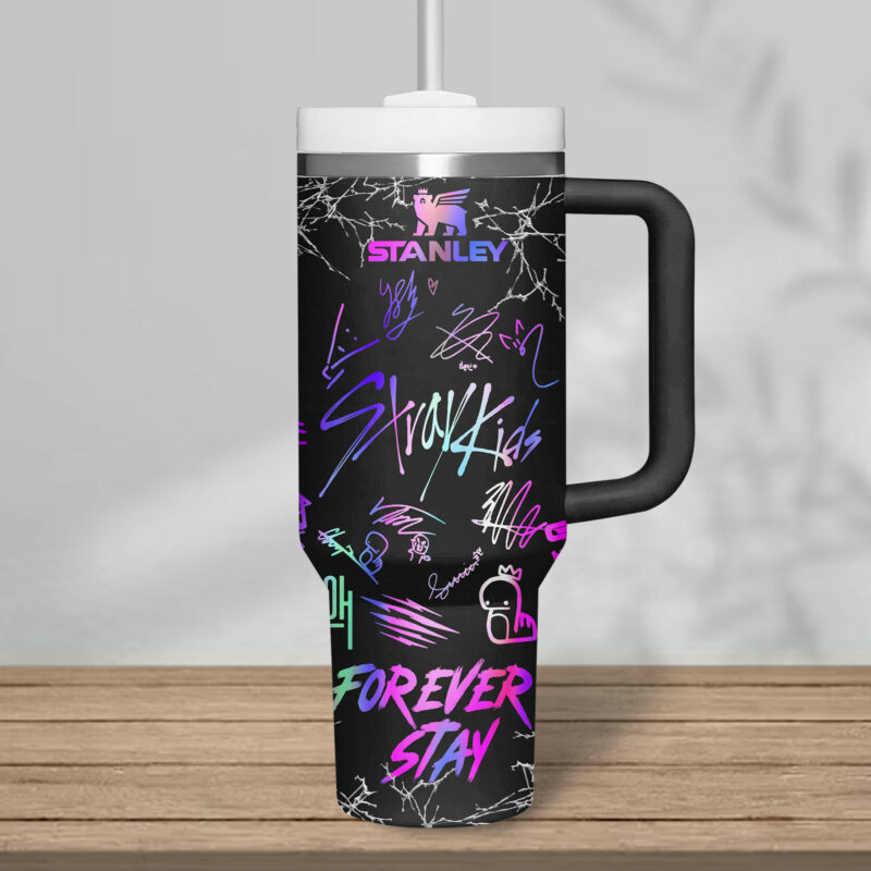 Stray Kids Music Custom Stanley Quencher 40oz Stainless Steel Tumbler With Handle - Threewoofs - Image 3