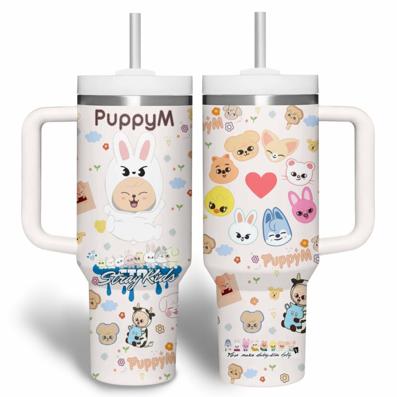 Stray Kids Music Custom Stanley Quencher 40oz Stainless Steel Tumbler With Handle - Threewoofs