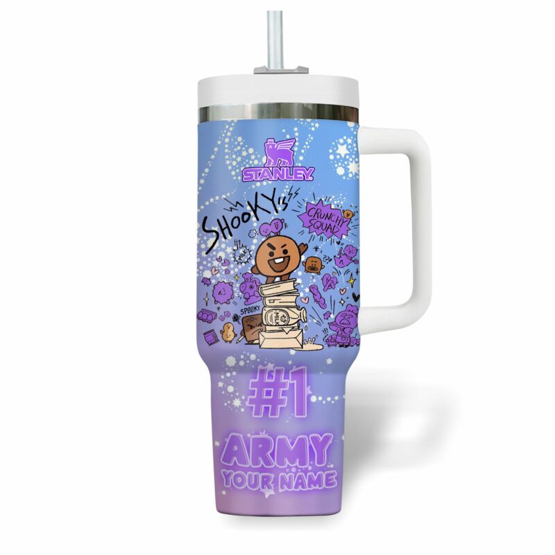 Suga BTS Music Custom Stanley Quencher 40oz Stainless Steel Tumbler With Handle - Threewoofs - Image 2