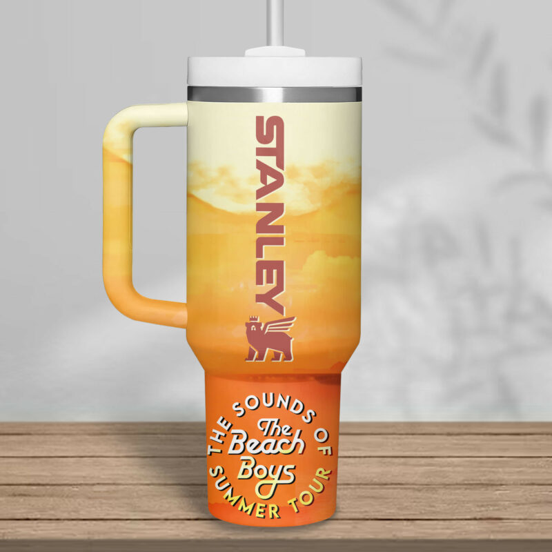 The Beach Boys Music Custom Stanley Quencher 40oz Stainless Steel Tumbler With Handle - Threewoofs - Image 3