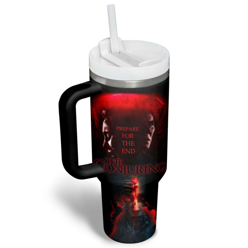 The Conjuring: Last Rites Movies Custom Stanley Quencher 40oz Stainless Steel Tumbler With Handle - Threewoofs - Image 2