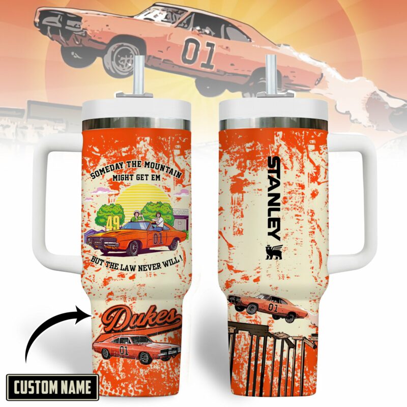 The Dukes of Hazzard Movies Custom Stanley Quencher 40oz Stainless Steel Tumbler With Handle - Threewoofs - Image 4