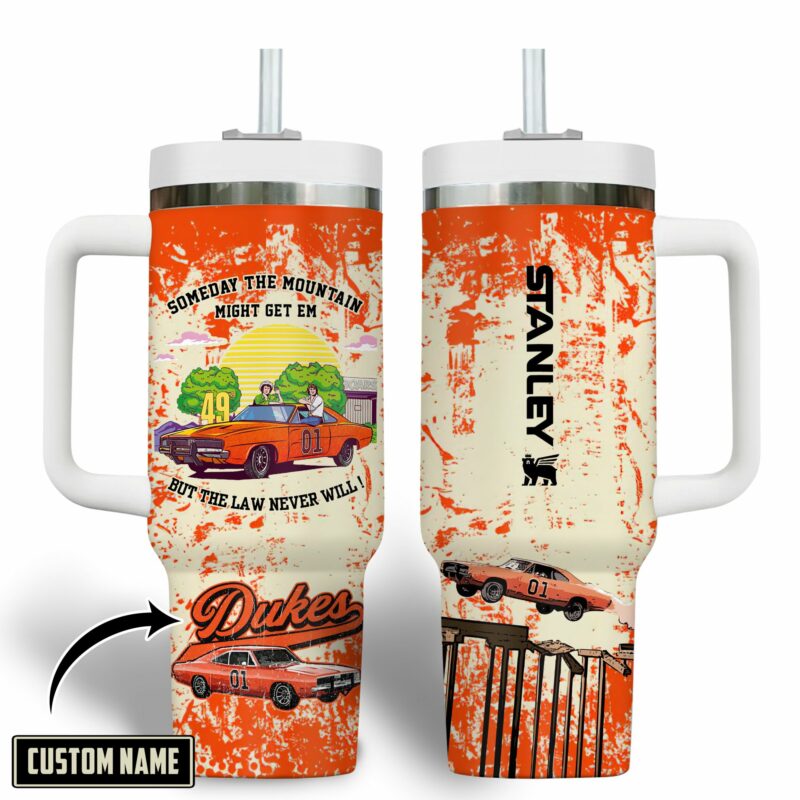 The Dukes of Hazzard Movies Custom Stanley Quencher 40oz Stainless Steel Tumbler With Handle - Threewoofs - Image 3