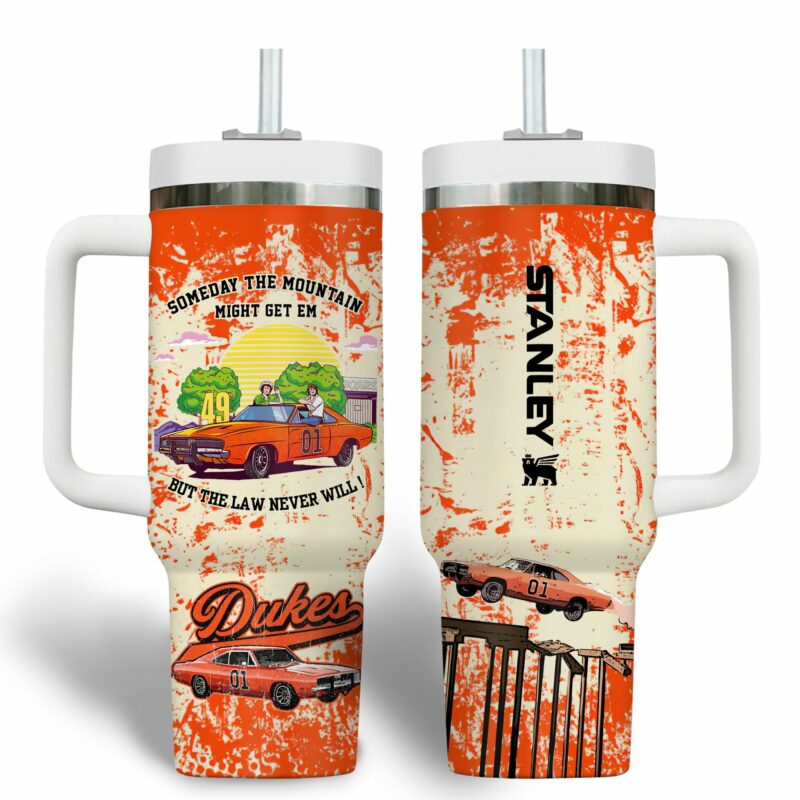 The Dukes of Hazzard Movies Custom Stanley Quencher 40oz Stainless Steel Tumbler With Handle - Threewoofs - Image 2