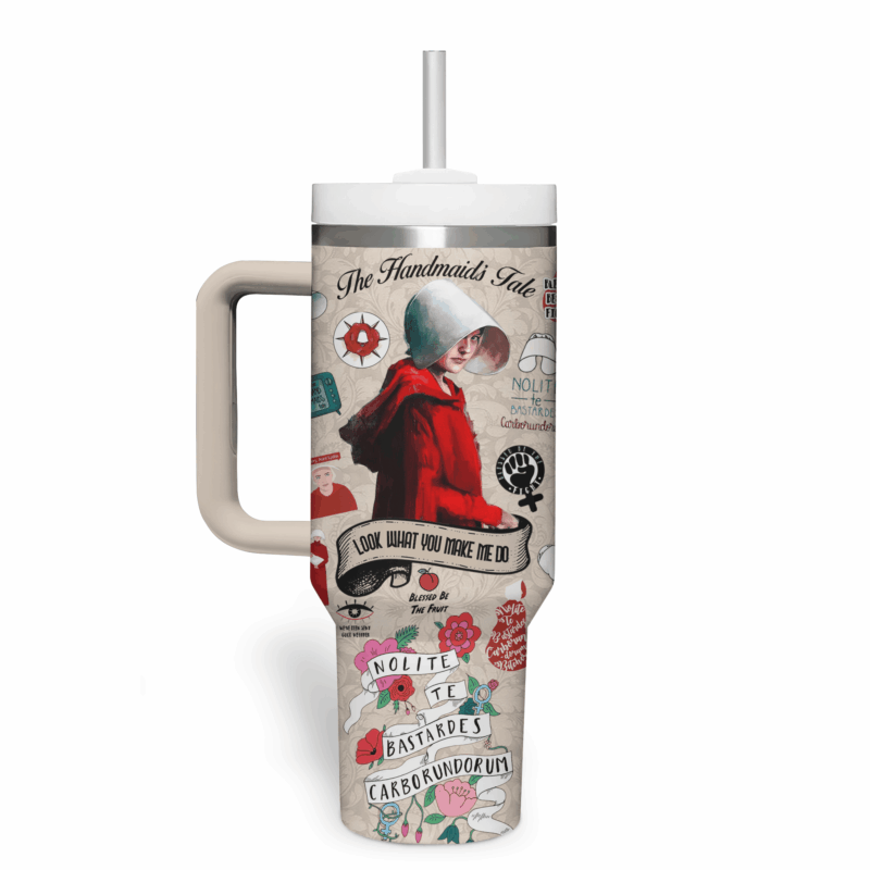 The Handmaid‚Äôs Tale TV Series Custom Stanley Quencher 40oz Stainless Steel Tumbler With Handle - Threewoofs - Image 4
