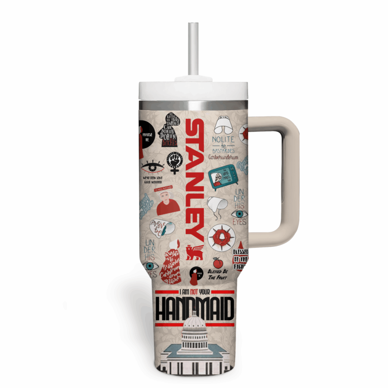 The Handmaid‚Äôs Tale TV Series Custom Stanley Quencher 40oz Stainless Steel Tumbler With Handle - Threewoofs - Image 3