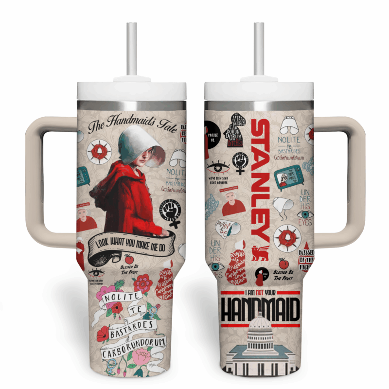 The Handmaid‚Äôs Tale TV Series Custom Stanley Quencher 40oz Stainless Steel Tumbler With Handle - Threewoofs - Image 2