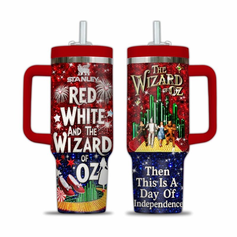 The Wizard of Oz Movies Custom Stanley Quencher 40oz Stainless Steel Tumbler With Handle - Threewoofs - Image 2