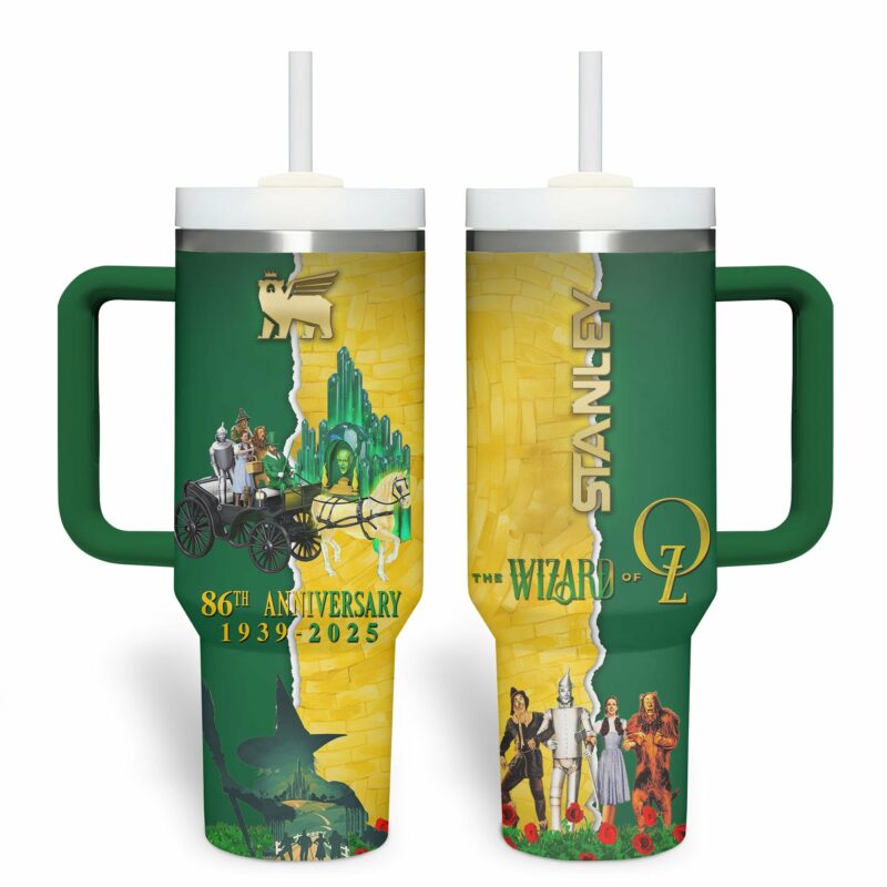 The Wizard of Oz Movies Custom Stanley Quencher 40oz Stainless Steel Tumbler With Handle - Threewoofs - Image 2