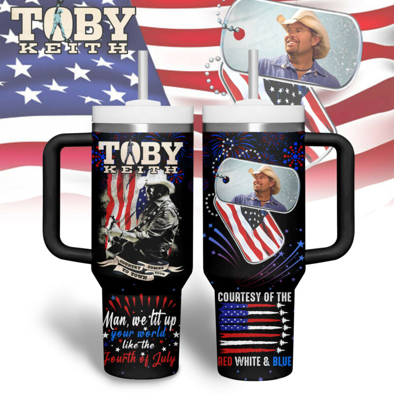 Toby Keith Music Custom Stanley Quencher 40oz Stainless Steel Tumbler With Handle - Threewoofs
