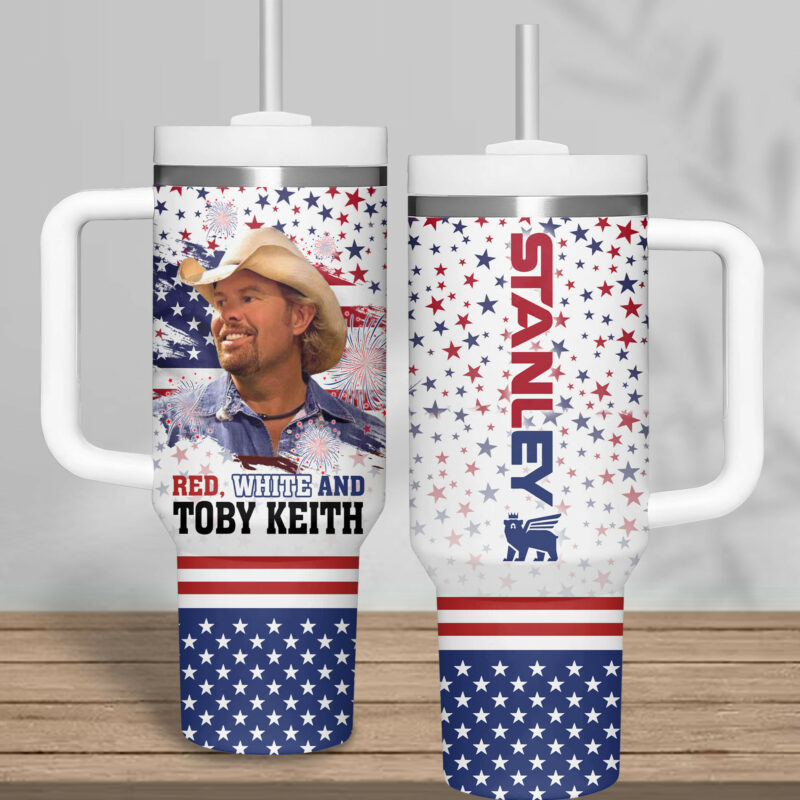 Toby Keith Music Custom Stanley Quencher 40oz Stainless Steel Tumbler With Handle - Threewoofs - Image 2