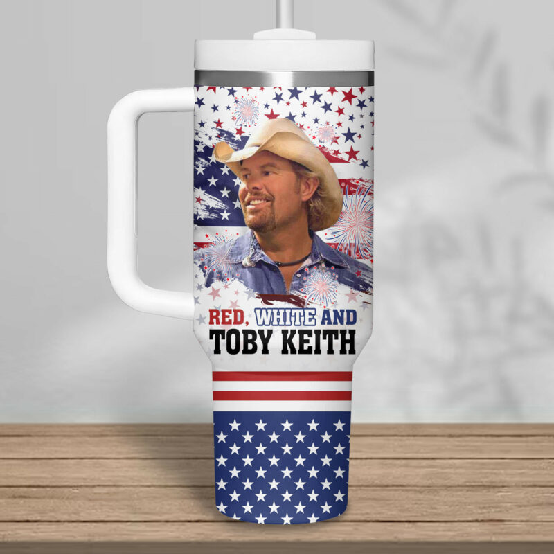 Toby Keith Music Custom Stanley Quencher 40oz Stainless Steel Tumbler With Handle - Threewoofs - Image 3