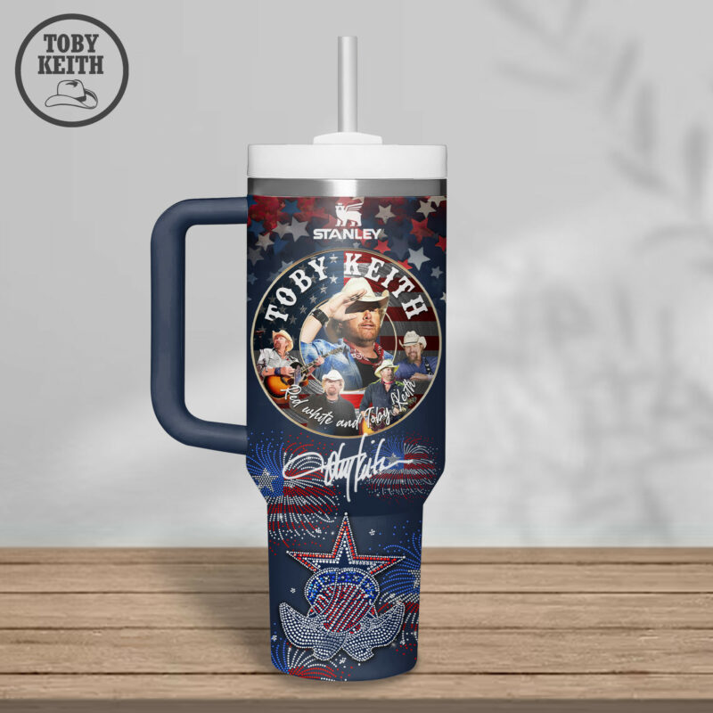 Toby Keith Music Custom Stanley Quencher 40oz Stainless Steel Tumbler With Handle - Threewoofs - Image 4