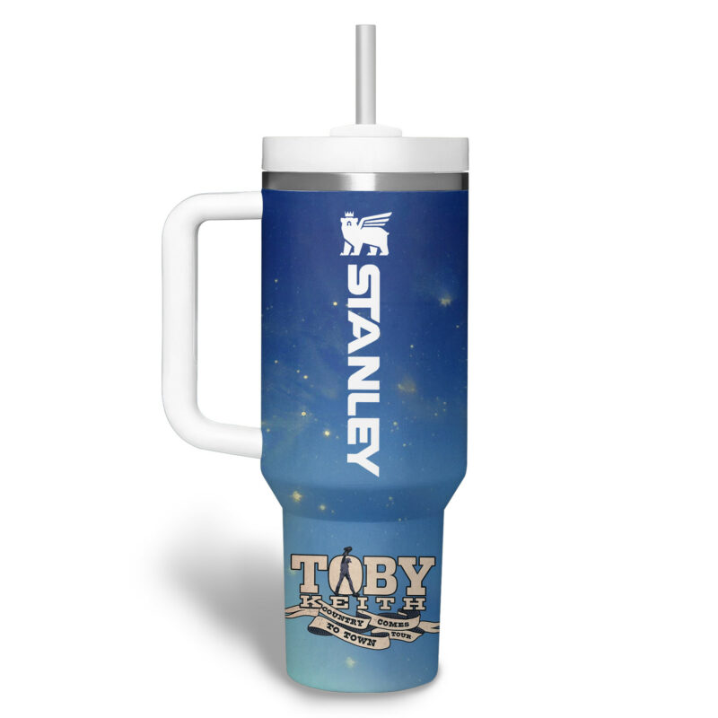 Toby Keith Music Custom Stanley Quencher 40oz Stainless Steel Tumbler With Handle - Threewoofs - Image 4