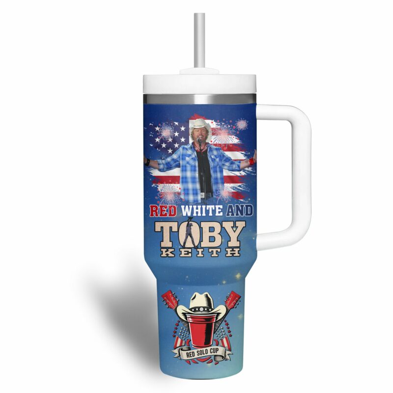 Toby Keith Music Custom Stanley Quencher 40oz Stainless Steel Tumbler With Handle - Threewoofs - Image 3