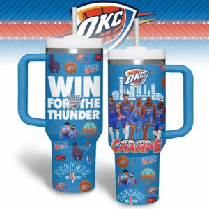 Oklahoma City Thunder NBA Custom Stanley Quencher 40oz Stainless Steel Tumbler With Handle - Threewoofs