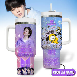 Jimin BTS Music Custom Stanley Quencher 40oz Stainless Steel Tumbler With Handle - Threewoofs