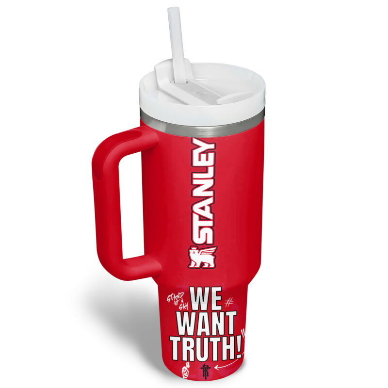 We Want Truth Sports Custom Stanley Quencher 40oz Stainless Steel Tumbler With Handle - Threewoofs - Image 3