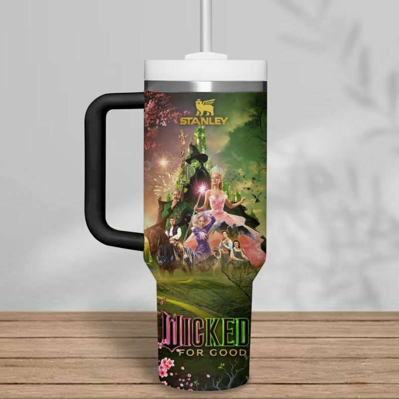 Wicked Movies Custom Stanley Quencher 40oz Stainless Steel Tumbler With Handle - Threewoofs - Image 4