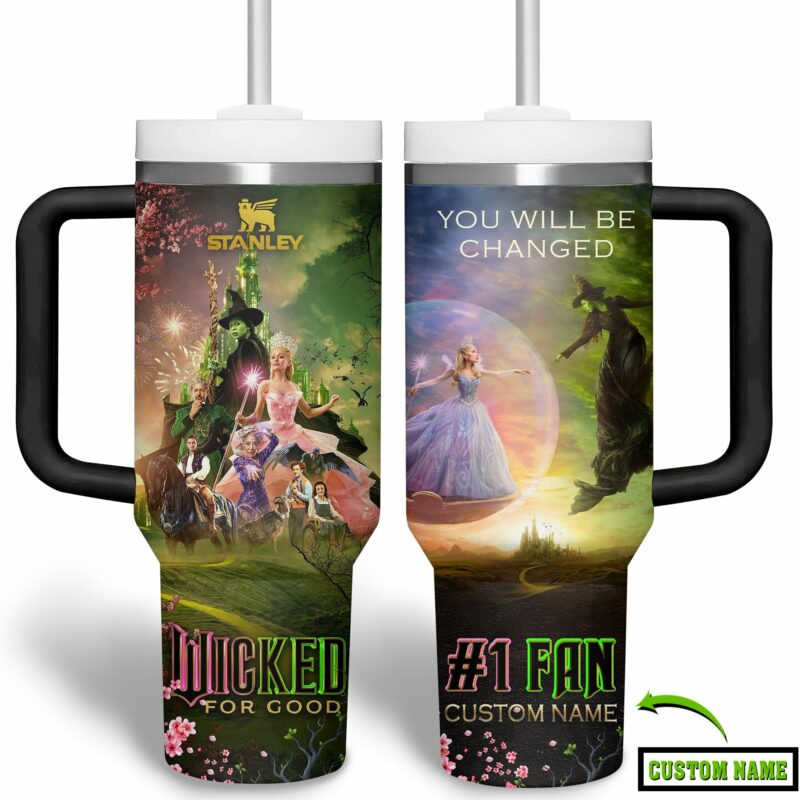 Wicked Movies Custom Stanley Quencher 40oz Stainless Steel Tumbler With Handle - Threewoofs - Image 3