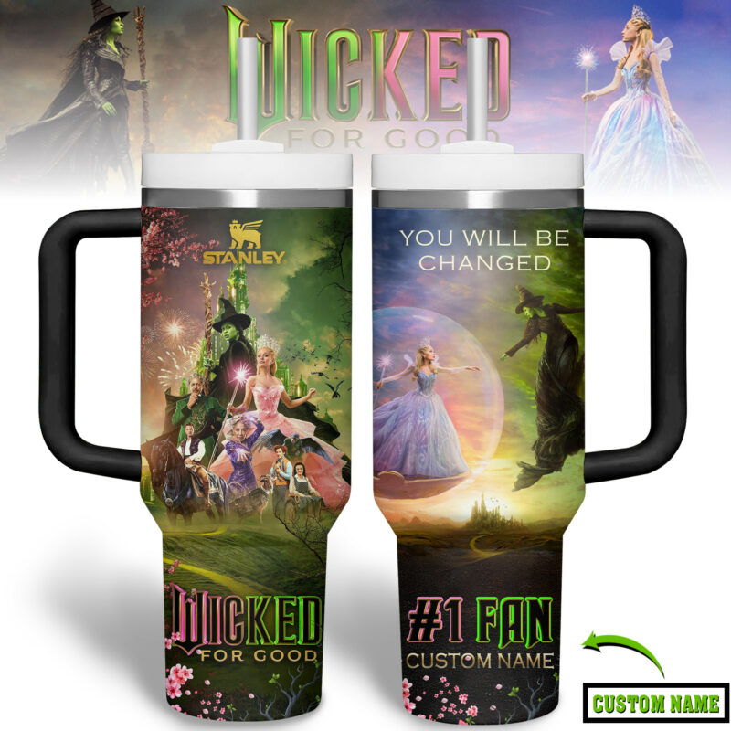 Wicked Movies Custom Stanley Quencher 40oz Stainless Steel Tumbler With Handle - Threewoofs