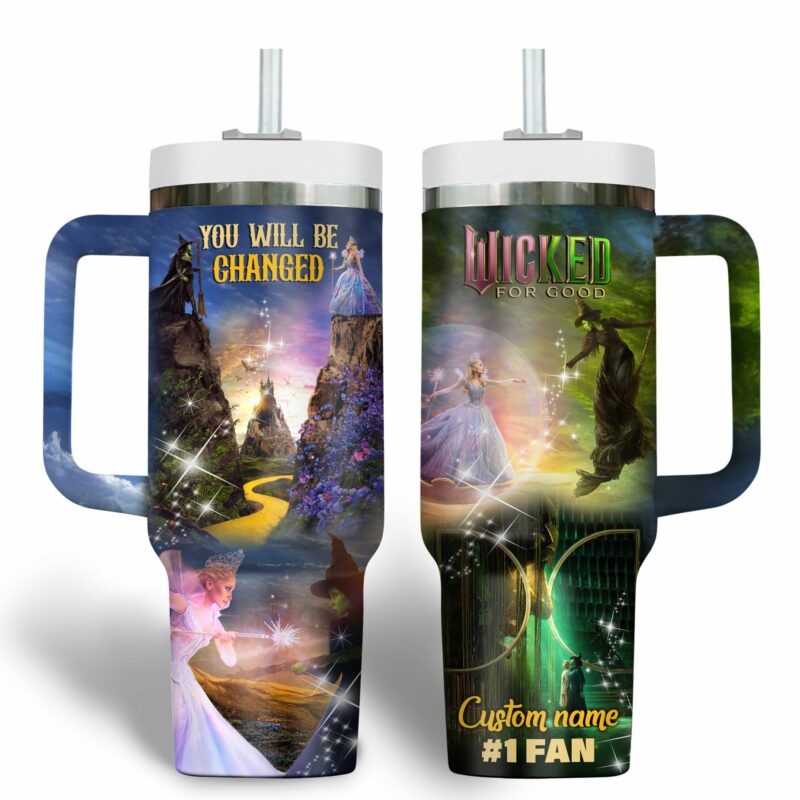 Wicked Movies Custom Stanley Quencher 40oz Stainless Steel Tumbler With Handle - Threewoofs - Image 2