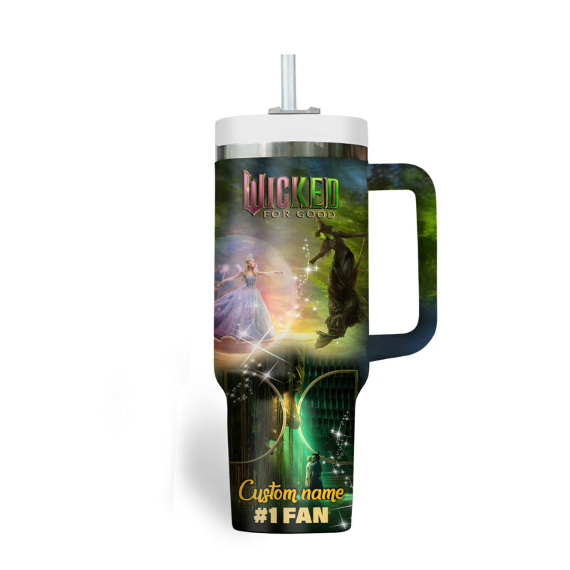 Wicked Movies Custom Stanley Quencher 40oz Stainless Steel Tumbler With Handle - Threewoofs - Image 4