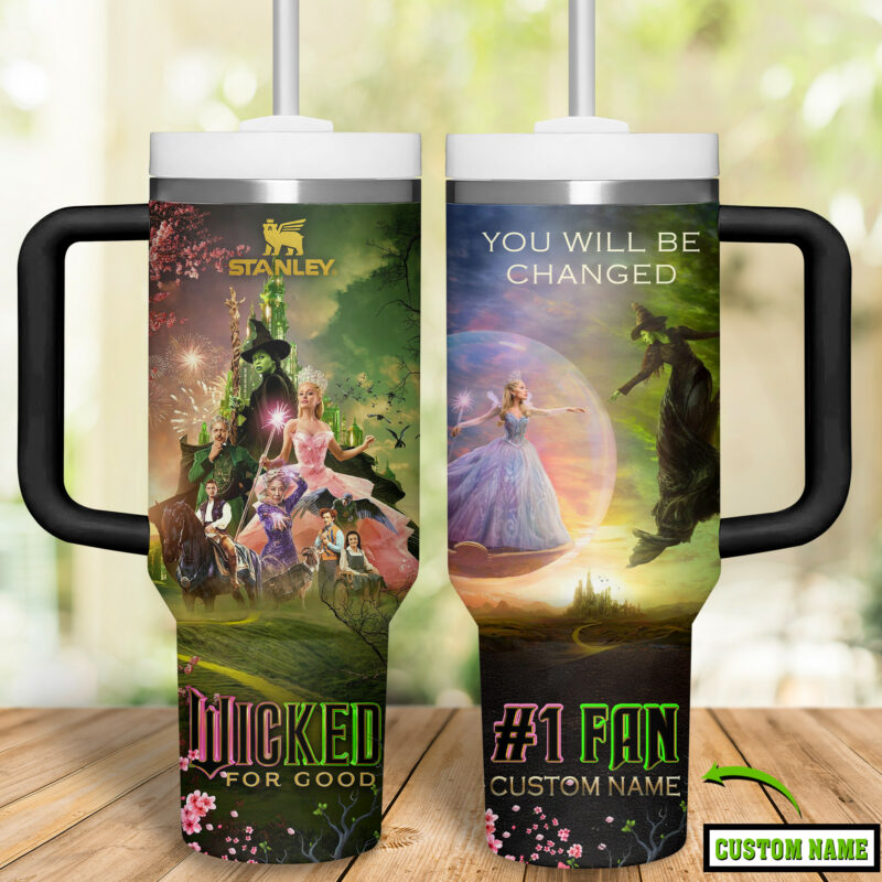 Wicked Movies Custom Stanley Quencher 40oz Stainless Steel Tumbler With Handle - Threewoofs - Image 2