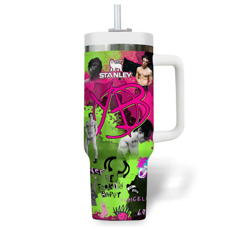 Yungblud Music Custom Stanley Quencher 40oz Stainless Steel Tumbler With Handle - Threewoofs - Image 3