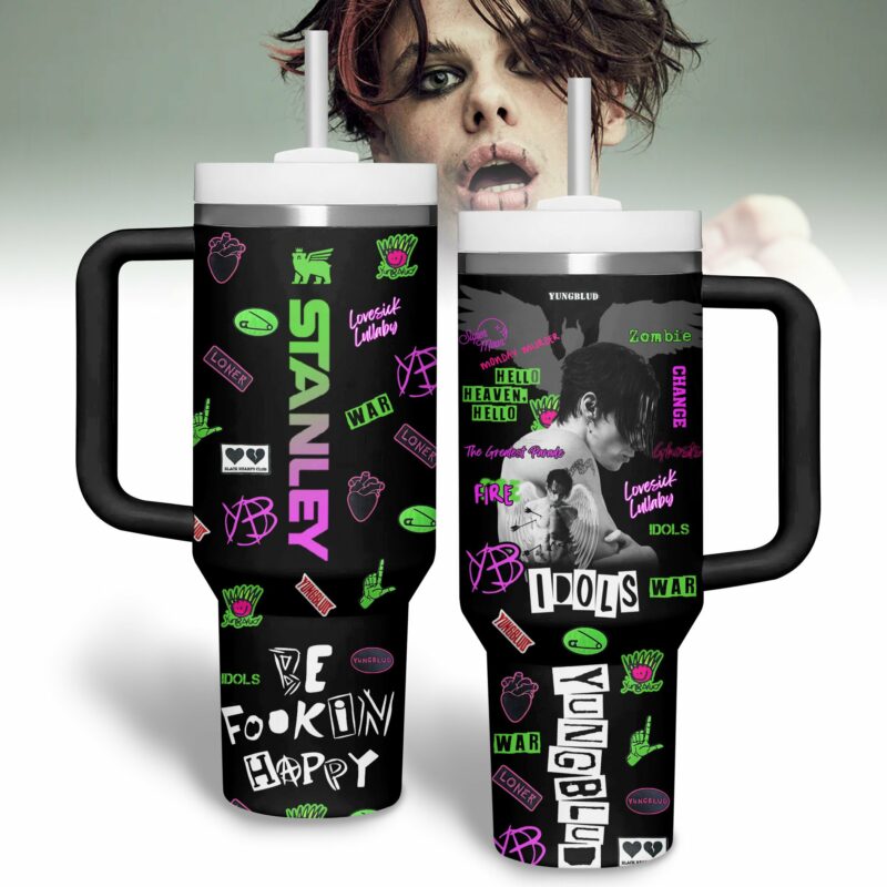 Yungblud Music Custom Stanley Quencher 40oz Stainless Steel Tumbler With Handle - Threewoofs