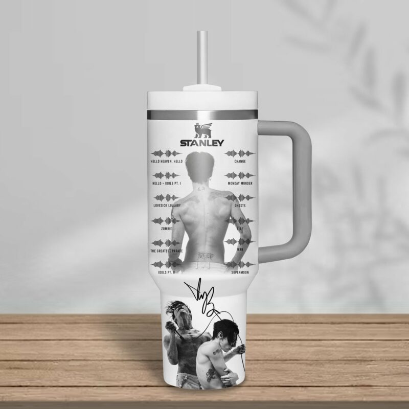 Yungblud Music Custom Stanley Quencher 40oz Stainless Steel Tumbler With Handle - Threewoofs - Image 3